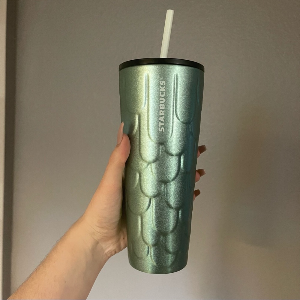 Starbucks Tumbler Cup Sparkly Green